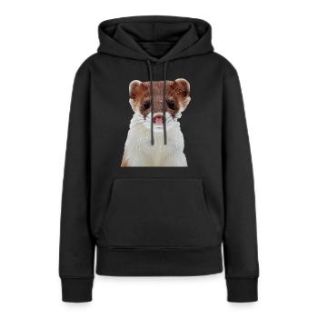 Wiesel - Frauen Premium Bio Hoodie - Schwarz - Vorne - Julia (174cm)
