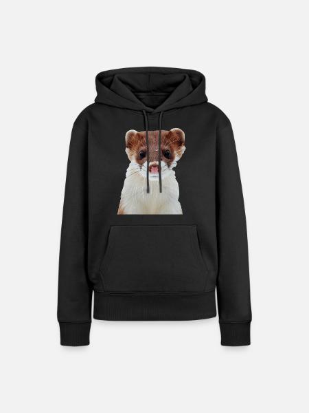 Wiesel - Frauen Premium Bio Hoodie - Schwarz