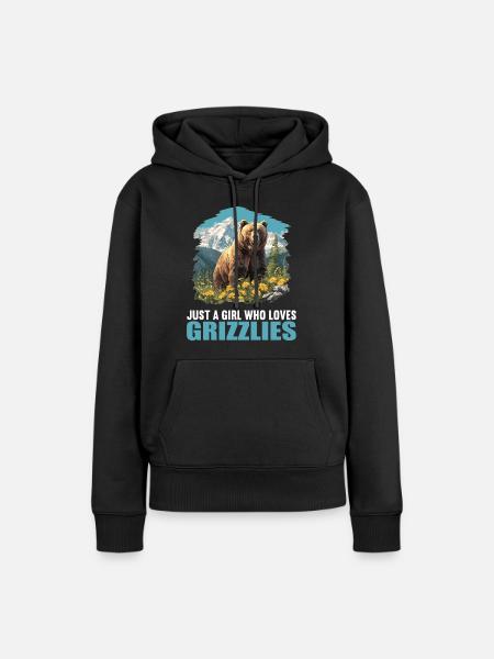 Grizzlybären Grizzlybär - Frauen Premium Bio Hoodie - Schwarz