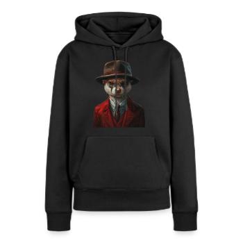 Wiesel - Frauen Premium Bio Hoodie - Schwarz - Vorne - Julia (174cm)