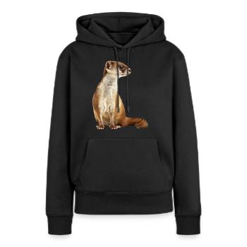 Wiesel - Frauen Premium Bio Hoodie - Schwarz - Vorne - Julia (174cm)