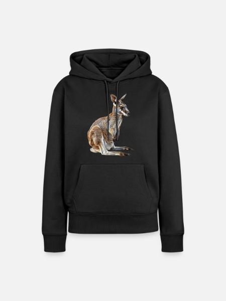 Wallaby - Frauen Premium Bio Hoodie - Schwarz