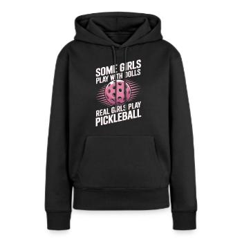 Pickleball Spruch Mädchen Witz Pickleball Geschenk - Frauen Premium Bio Hoodie - Schwarz - Vorne - Julia (174cm)