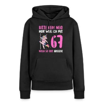 Please No Envy 67 Birthday - Women’s Premium Organic Hoodie - black - Front - Julia (174cm)