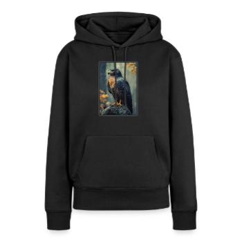 Faucon Faucon - Sweat à capuche Premium bio Femme - noir - Devant - Julia (174cm)