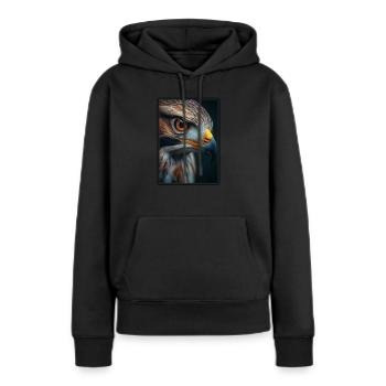 Faucon Faucon - Sweat à capuche Premium bio Femme - noir - Devant - Julia (174cm)