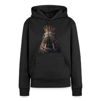 Walross - Frauen Premium Bio Hoodie - Schwarz - Vorne - Julia (174cm)
