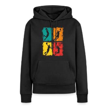Basket-ball Joueur de basket-ball - Sweat à capuche Premium bio Femme - noir - Devant - Julia (174cm)