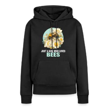Bienen Biene - Frauen Premium Bio Hoodie - Schwarz - Vorne - Julia (174cm)