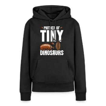 Pill Bug Owner Mother of tiny dinosaurs Rollie - Frauen Premium Bio Hoodie - Schwarz - Vorne - Julia (174cm)