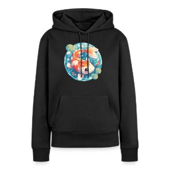 Koi Koi Carpe - Sweat à capuche Premium bio Femme - noir - Devant - Julia (174cm)