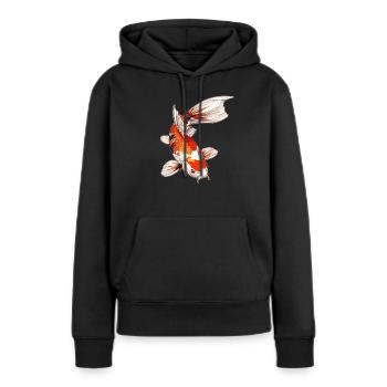 Koi Koi Carpe - Sweat à capuche Premium bio Femme - noir - Devant - Julia (174cm)