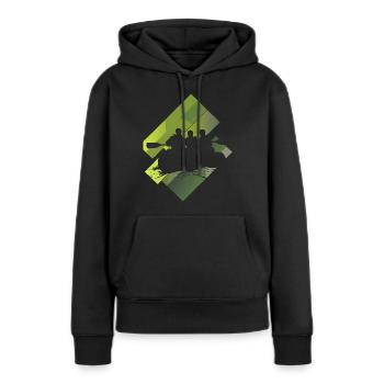 Aviron Rameurs d’eau vive - Sweat à capuche Premium bio Femme - noir - Devant - Julia (174cm)