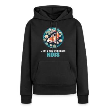 Koi Koi Carpe - Sweat à capuche Premium bio Femme - noir - Devant - Julia (174cm)