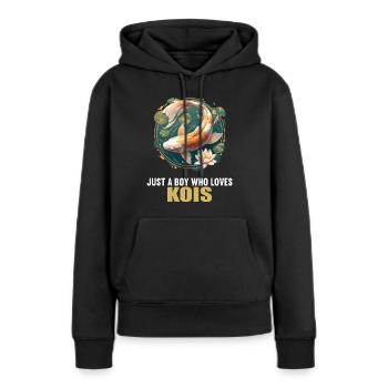 Koi Koi Carpe - Sweat à capuche Premium bio Femme - noir - Devant - Julia (174cm)