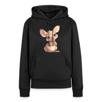 Kangourous Kangourou - Sweat à capuche Premium bio Femme - noir - Devant - Julia (174cm)