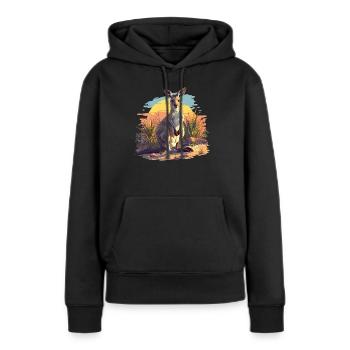 Kangourous Kangourou - Sweat à capuche Premium bio Femme - noir - Devant - Julia (174cm)