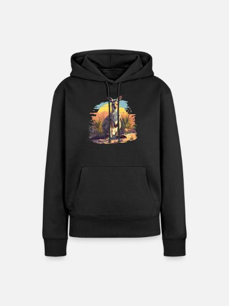 Kängurus Känguru - Frauen Premium Bio Hoodie - Schwarz