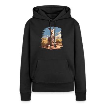 Kangourous Kangourou - Sweat à capuche Premium bio Femme - noir - Devant - Julia (174cm)