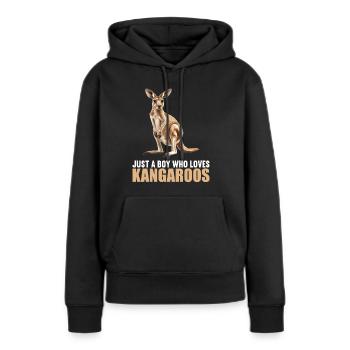 Kangourous Kangourou - Sweat à capuche Premium bio Femme - noir - Devant - Julia (174cm)
