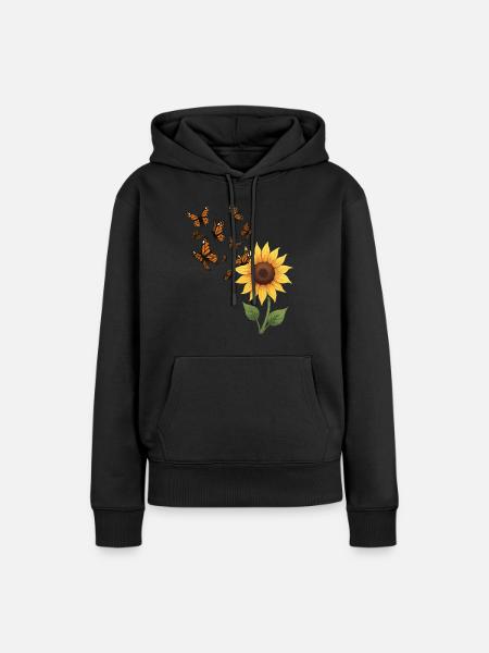 Monarch Butterfly Illustration Graphic - Frauen Premium Bio Hoodie - Schwarz