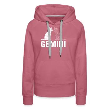 Gemini - Women’s Premium Organic Hoodie - mauve - Front - Isabella (175cm)