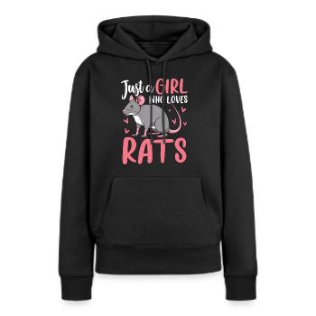 Just A Girl Who Loves Rats - Frauen Premium Bio Hoodie - Schwarz - Vorne - Julia (174cm)