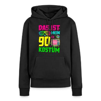 Das ist mein 90er Kostüm - Frauen Premium Bio Hoodie - Schwarz - Vorne - Julia (174cm)