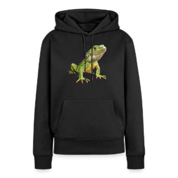 Lézards Lézard - Sweat à capuche Premium bio Femme - noir - Devant - Julia (174cm)