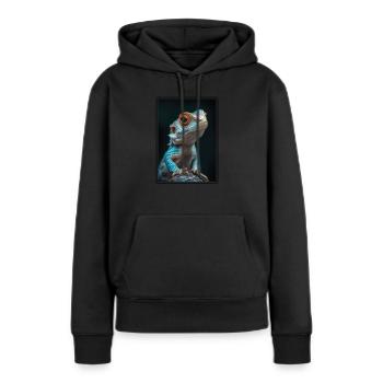 Lézards Lézard - Sweat à capuche Premium bio Femme - noir - Devant - Julia (174cm)