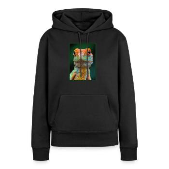 Lézards Lézard - Sweat à capuche Premium bio Femme - noir - Devant - Julia (174cm)