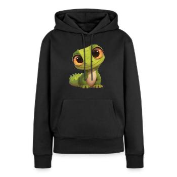 Lézards Lézard - Sweat à capuche Premium bio Femme - noir - Devant - Julia (174cm)
