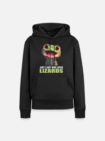 Eidechsen Eidechse - Frauen Premium Bio Hoodie - Schwarz