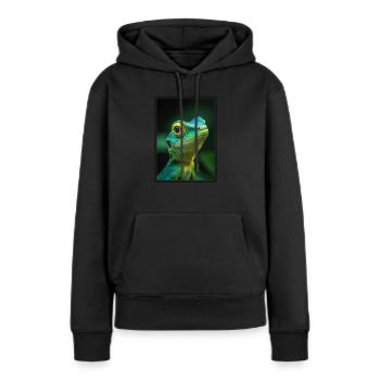 Eidechsen Eidechse - Frauen Premium Bio Hoodie - Schwarz - Vorne - Julia (174cm)