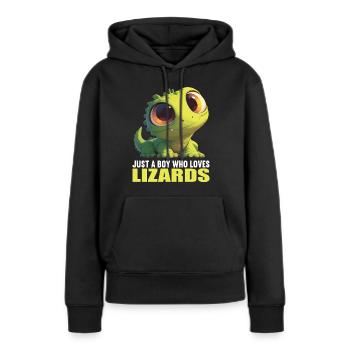 Lézards Lézard - Sweat à capuche Premium bio Femme - noir - Devant - Julia (174cm)
