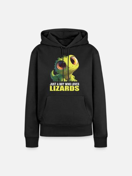 Eidechsen Eidechse - Frauen Premium Bio Hoodie - Schwarz