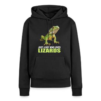 Lézards Lézard - Sweat à capuche Premium bio Femme - noir - Devant - Julia (174cm)