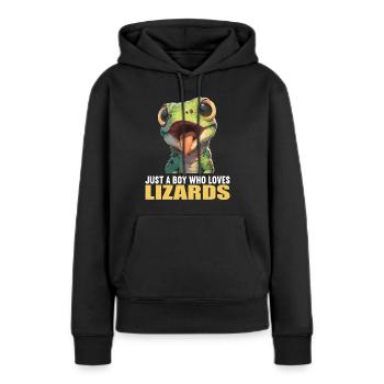 Lézards Lézard - Sweat à capuche Premium bio Femme - noir - Devant - Julia (174cm)