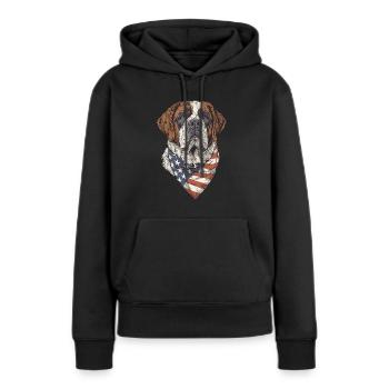 Bernhardiner - Frauen Premium Bio Hoodie - Schwarz - Vorne - Julia (174cm)