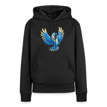 L’ère de l’ara - Sweat à capuche Premium bio Femme - noir - Devant - Julia (174cm)