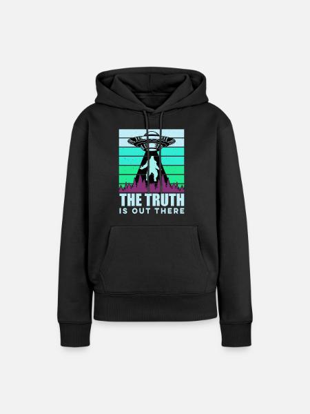 UFO-Bigfoot Yeti Sasquatch - Dame Premium hoodie, økologisk bomuld - sort