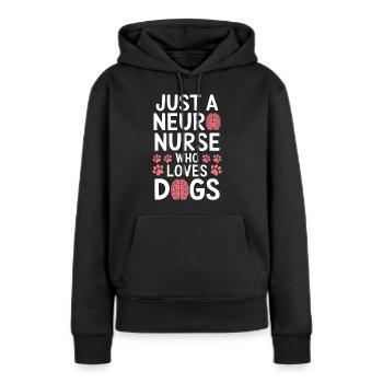 Neuro infirmière chien soignant neurologie cadeau - Sweat à capuche Premium bio Femme - noir - Devant - Julia (174cm)