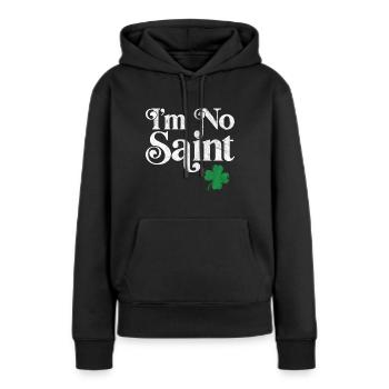 Ich bin kein Heiliger - Frauen Premium Bio Hoodie - Schwarz - Vorne - Julia (174cm)