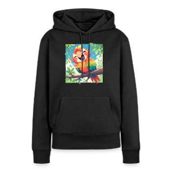 Aras Ara - Frauen Premium Bio Hoodie - Schwarz - Vorne - Julia (174cm)