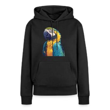 L’ère de l’ara - Sweat à capuche Premium bio Femme - noir - Devant - Julia (174cm)