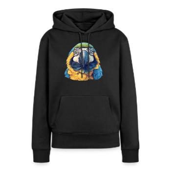 L’ère de l’ara - Sweat à capuche Premium bio Femme - noir - Devant - Julia (174cm)