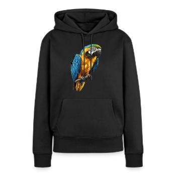 L’ère de l’ara - Sweat à capuche Premium bio Femme - noir - Devant - Julia (174cm)