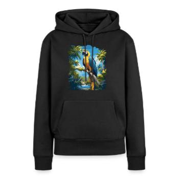 L’ère de l’ara - Sweat à capuche Premium bio Femme - noir - Devant - Julia (174cm)