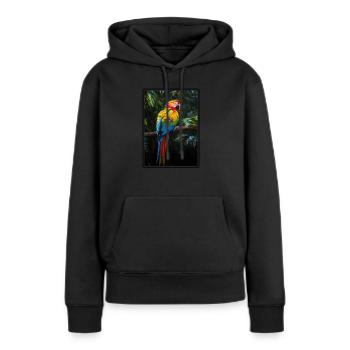 L’ère de l’ara - Sweat à capuche Premium bio Femme - noir - Devant - Julia (174cm)