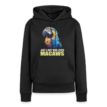 L’ère de l’ara - Sweat à capuche Premium bio Femme - noir - Devant - Julia (174cm)